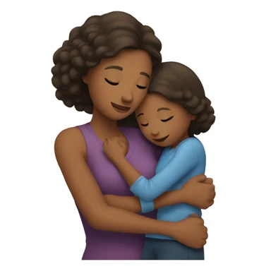 mom hugs daughter  sticker