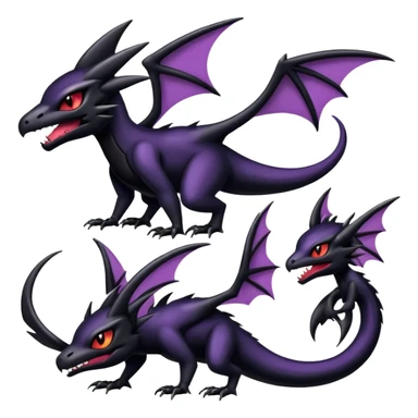 Shiny Epic Badass Edgy Dark Gothic Noibat-Salandit-Salazzle-Noivern-Nargacuga-Litten-Hybrid sticker