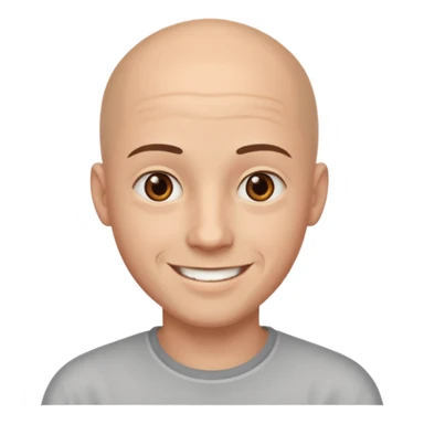 homme chauve jeune sans barbe yeux marrons sourrir sticker