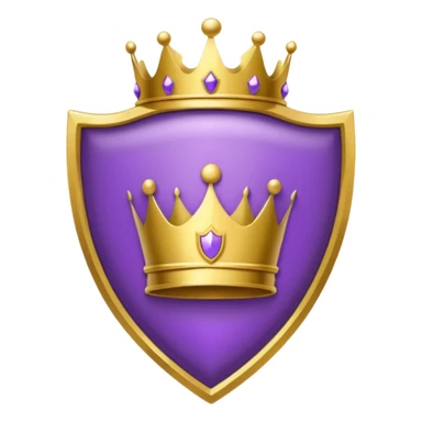 Purple shield with crown sticker