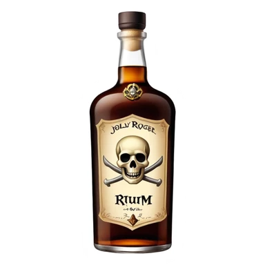 Bottle of rum with jolly roger  sticker