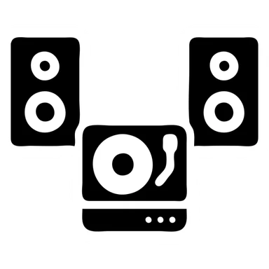 A DJ setup with speakers. sticker