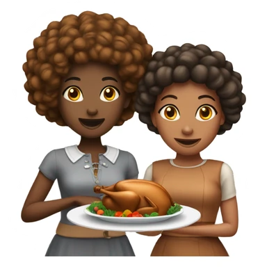 2 female african american bestfriends at thanksgiving  sticker