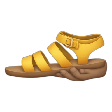 one hand holding a sandal sticker