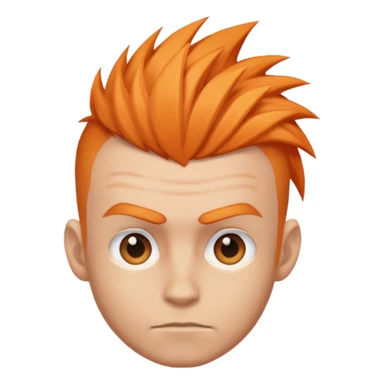 male head with a light orange mohawk sticker