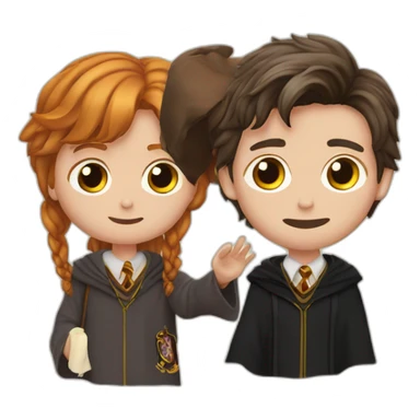 harry potter with ron weasley and hermoine granger sticker