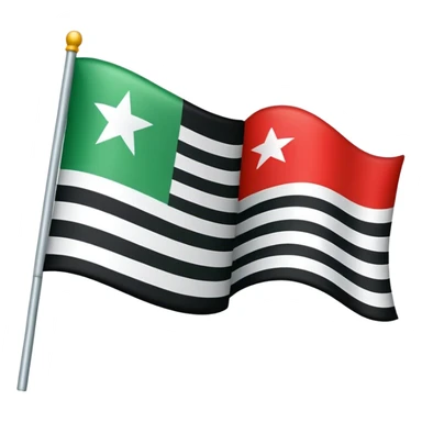 Flag with green on top and white in the middle and black on the bottom and 3 red stars sticker