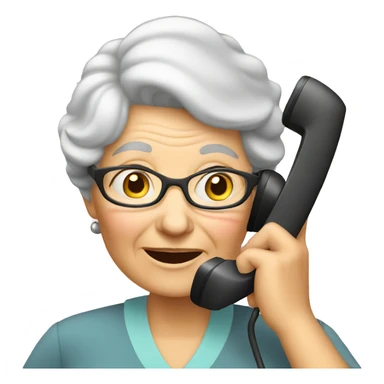 granny talking on phone sticker