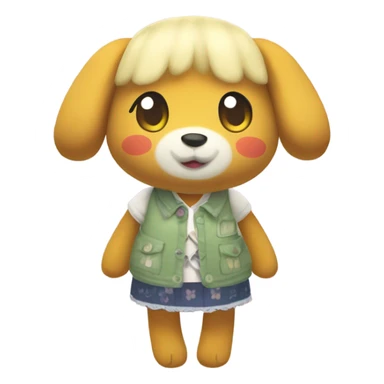 Animal Crossing Isabelle as Jellycat sticker