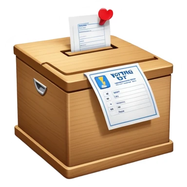 ballot box with voting slip being inserted sticker