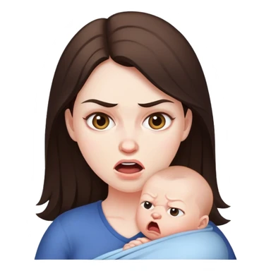 Depressed Brunette with Postpartum rage sticker