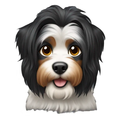 Yorshire black hair, dog sticker