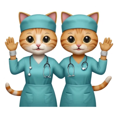 Cats dancing in operating theatre sticker