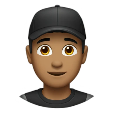 Three or seven-point short hair - baseball cap - man - black clothes sticker