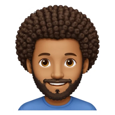 brown skin man with beard and a tiny curly  Afro fade with dark dark brown eyes  sticker