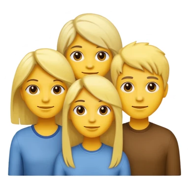 3 people, all yellow emoji skin color but different hair colors next to each other  sticker