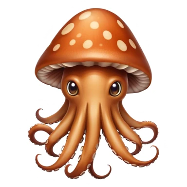 Squid mixed with a mushroom sticker