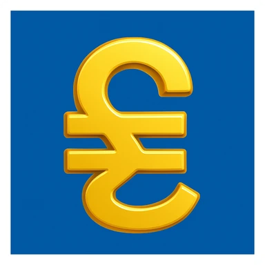 Ukrainian hryvnia currency symbol emoji, blue background sticker