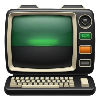 mac os icon code computer retro terminal, black, green white sticker