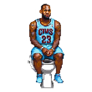 LeBron James on a toilet sticker