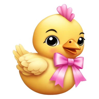 Baby chicken with pink bow sticker