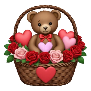 Romantic aesthetic Valentine’s basket sticker