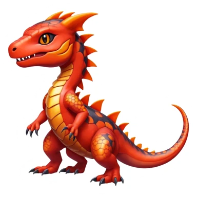 Cute Shiny iridescent Guilmon-Salandit-Fakémon-hybrid-creature (full body)  sticker