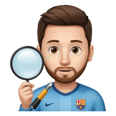 Messi mirando con una lupa sticker