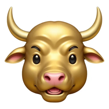 bull gold emodji vector sticker