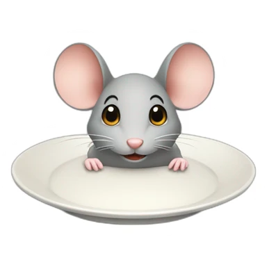cute mouse looking at an empty plate sticker