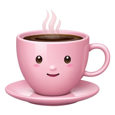aesthetic cup of coffee baby pink no steam sticker