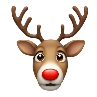 Reindeer with a red nose sticker