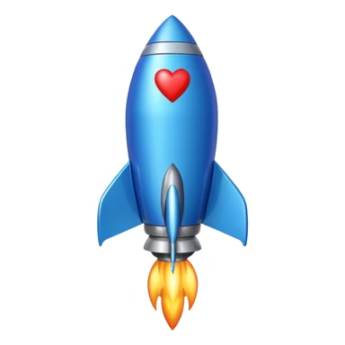 blue heart with a rocket sticker