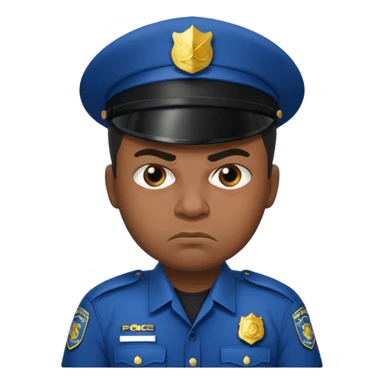 Black angry police man sticker