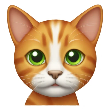 three legged orange cat with green eyes  sticker