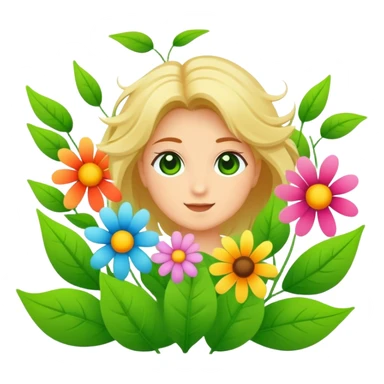 gentle wind blowing through leaves and flowers on a sunny day sticker