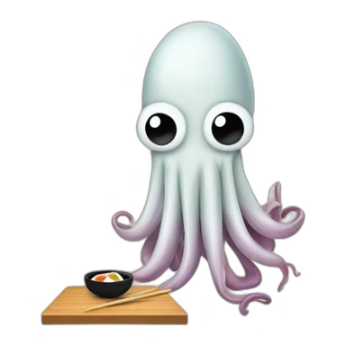 Squid eat sushi sticker