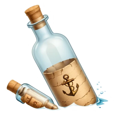 Message letter in Bottle sticker