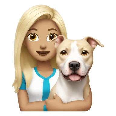 blonde girl with white pitbull sticker