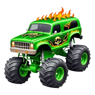 Grave Digger - Monster Jam (Model Year: 2022) (Iconic colour: Green with flames) sticker