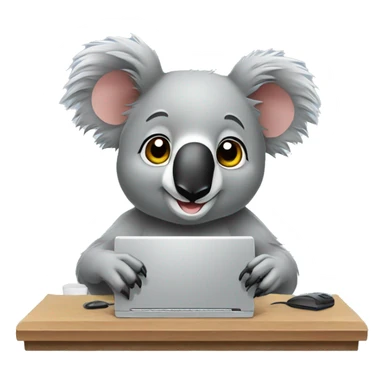 koala at the computer sticker