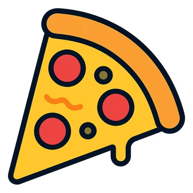 color outline icon of a pizza slice sticker