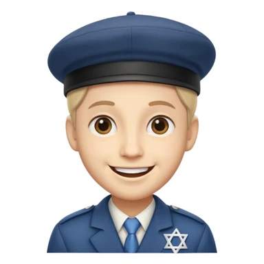 Smile face klasyczny, lecz z pejsami i beretem żydowskim sticker