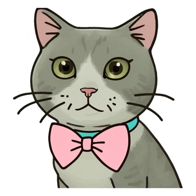 cat with bow sticker