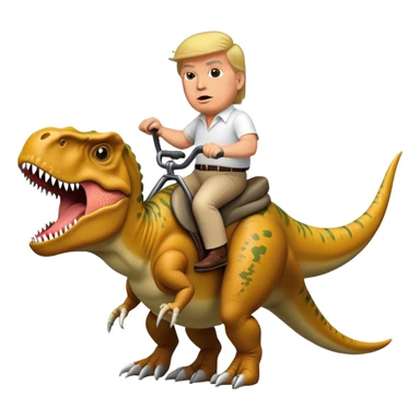 Donald Trump riding wild T-rex sticker
