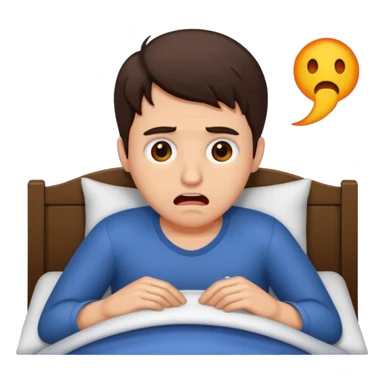 brunette man having nightmare sticker