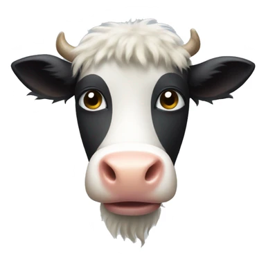 Fuzzy cow sticker
