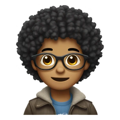 Stitch boy with glasses and Afro  sticker