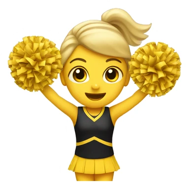yellow emoji cheerleader cheering sticker