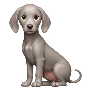 cinematic-noble-weimaraner puppy-full body-emoji on all fours,-poised-and-regal,-with-a-strong,-athletic-build-and-a-lustrous,-well-groomed-grey fur,-deep-set-soulful-brown-eyes,-simplified-yet-sharp-and-sophisticated-features,-highly-detailed, sticker
